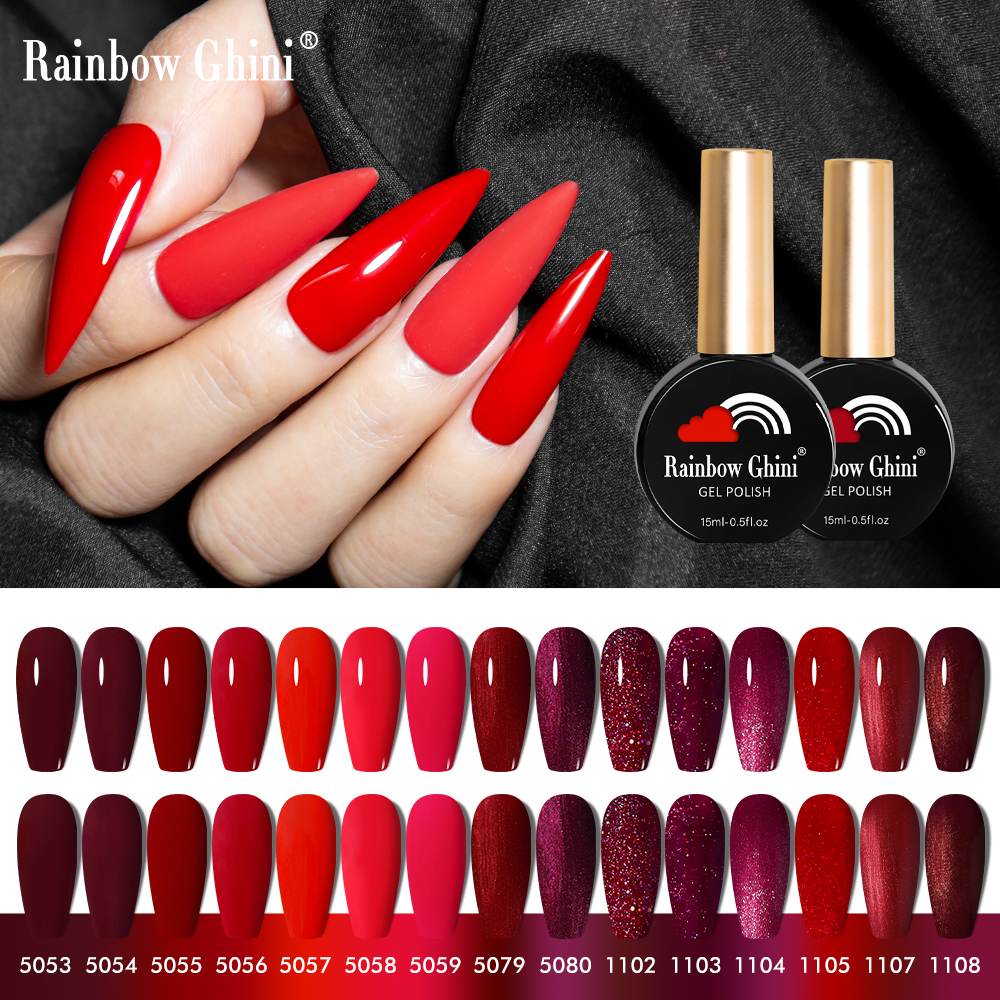 Nail Art Rainbow - Rainbow Ghini 15ml Glitter Dark Red