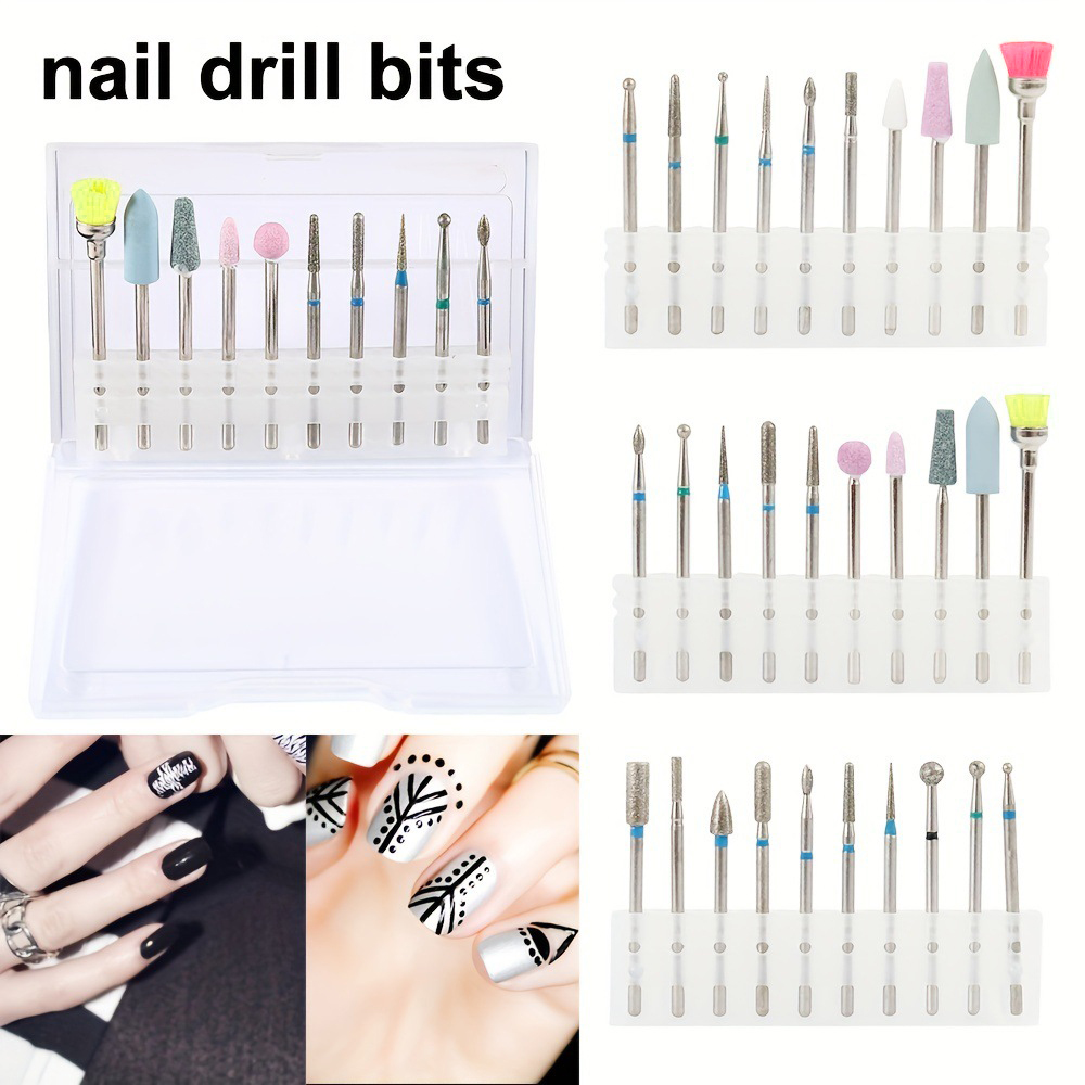 10Pcs Professional Nail Drill  - Nail Art Full Color ulasan dan harga