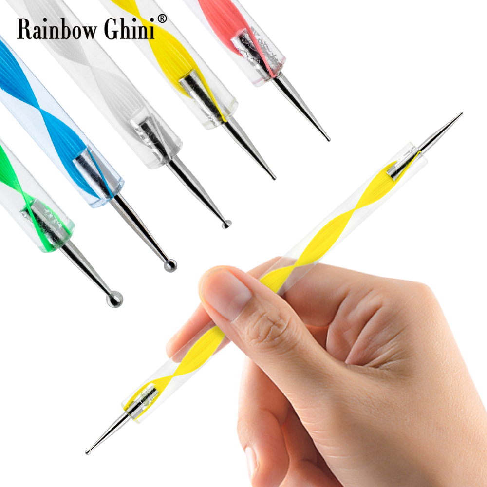 Rainbow Ghini 5pcs/set Round D - Nail Art Rainbow ulasan dan harga