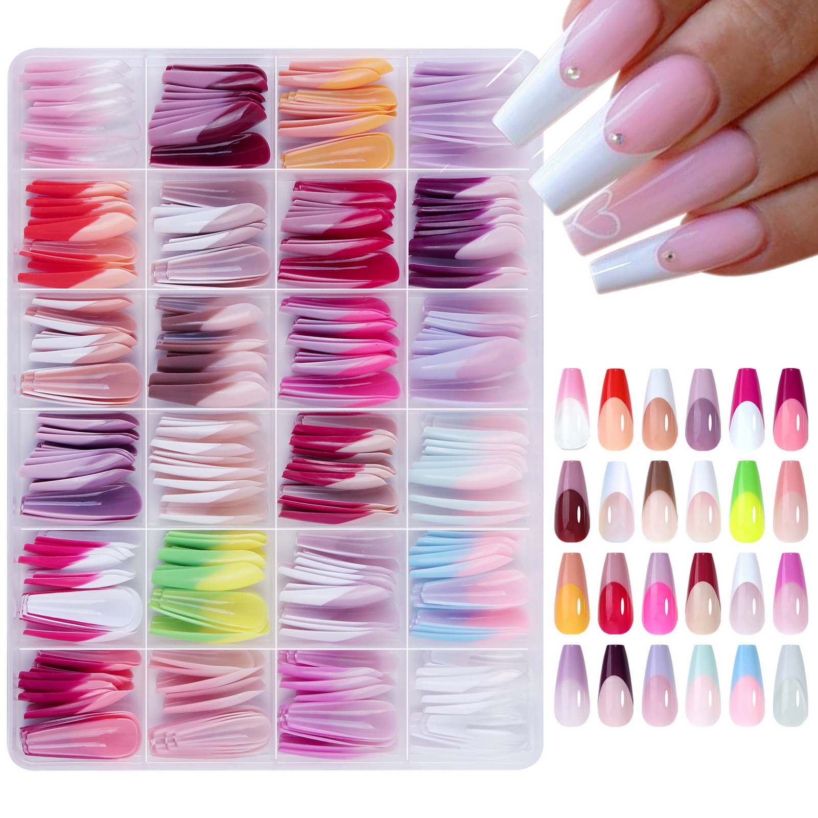 288Pcs Colorful French Tips Fa - Nail Art Full Color ulasan dan harga