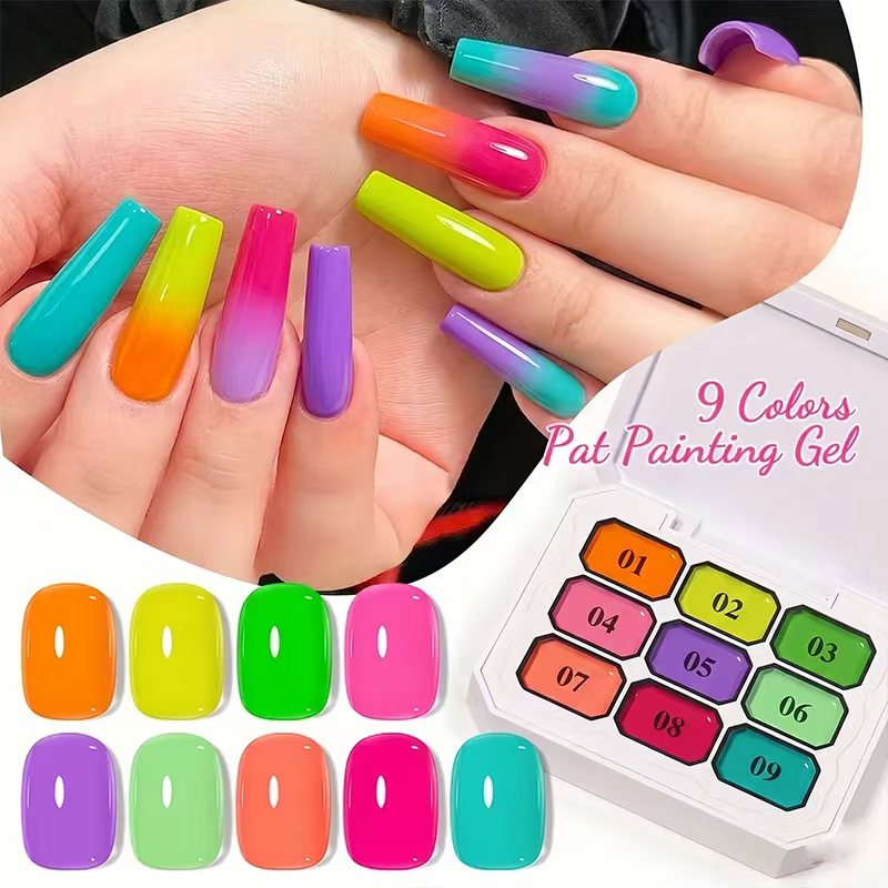 Summer Nine-Square Neon Nail G - Nail Art Rainbow ulasan dan harga