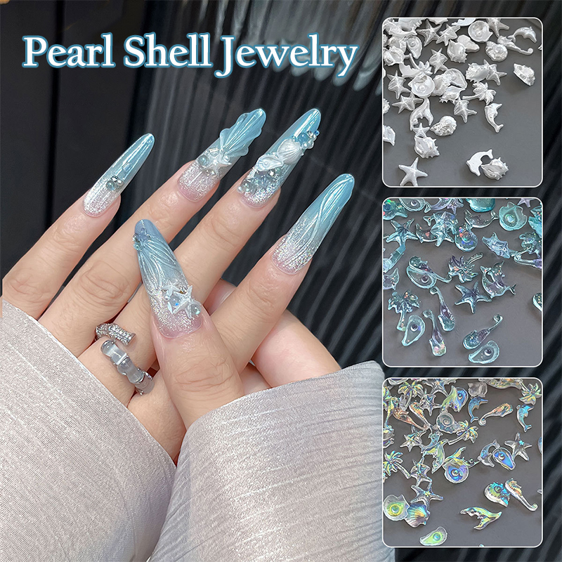 50Pcs Mix Ocean Series Pearl S - Nail Art Design ulasan dan harga