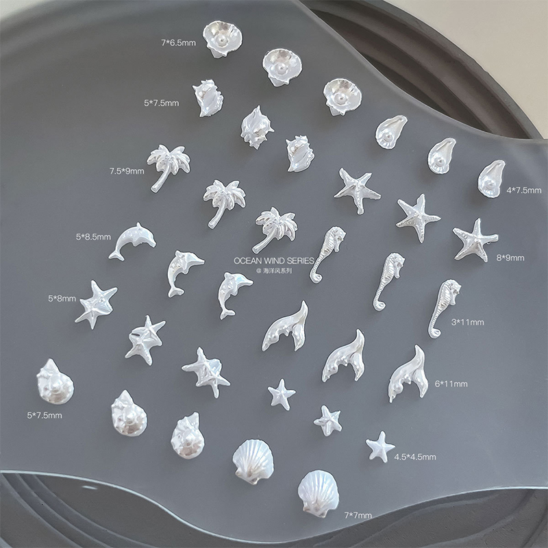 50Pcs Mix Ocean Series Pearl S - Nail Art Design ulasan dan harga