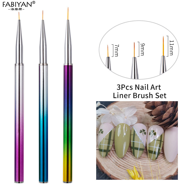 7/9/11mm 3Pcs Rainbow Nail Art - Nail Art Rainbow ulasan dan harga