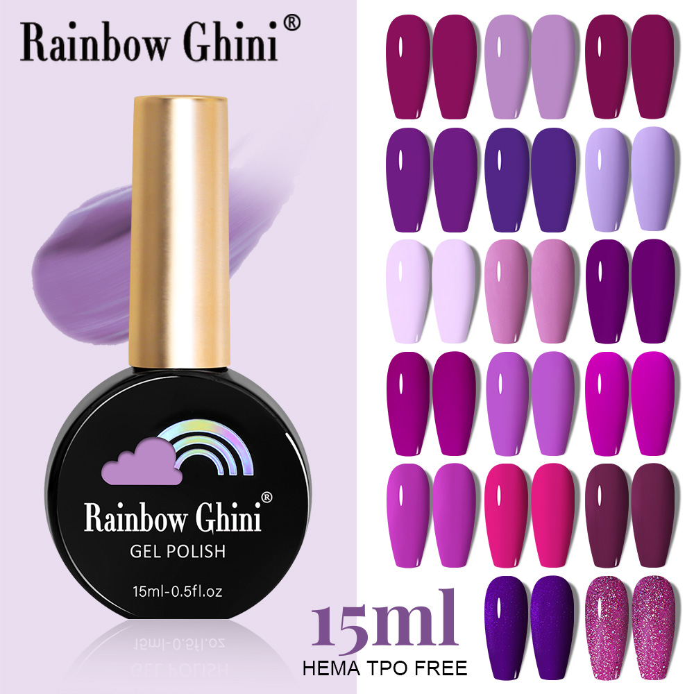 RG 15ml 17 Colors Purple Serie - Nail Art Rainbow ulasan dan harga