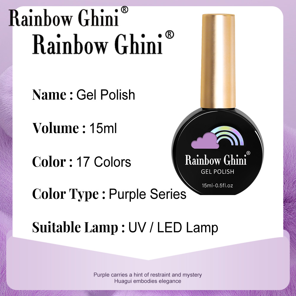 RG 15ml 17 Colors Purple Serie - Nail Art Rainbow ulasan dan harga