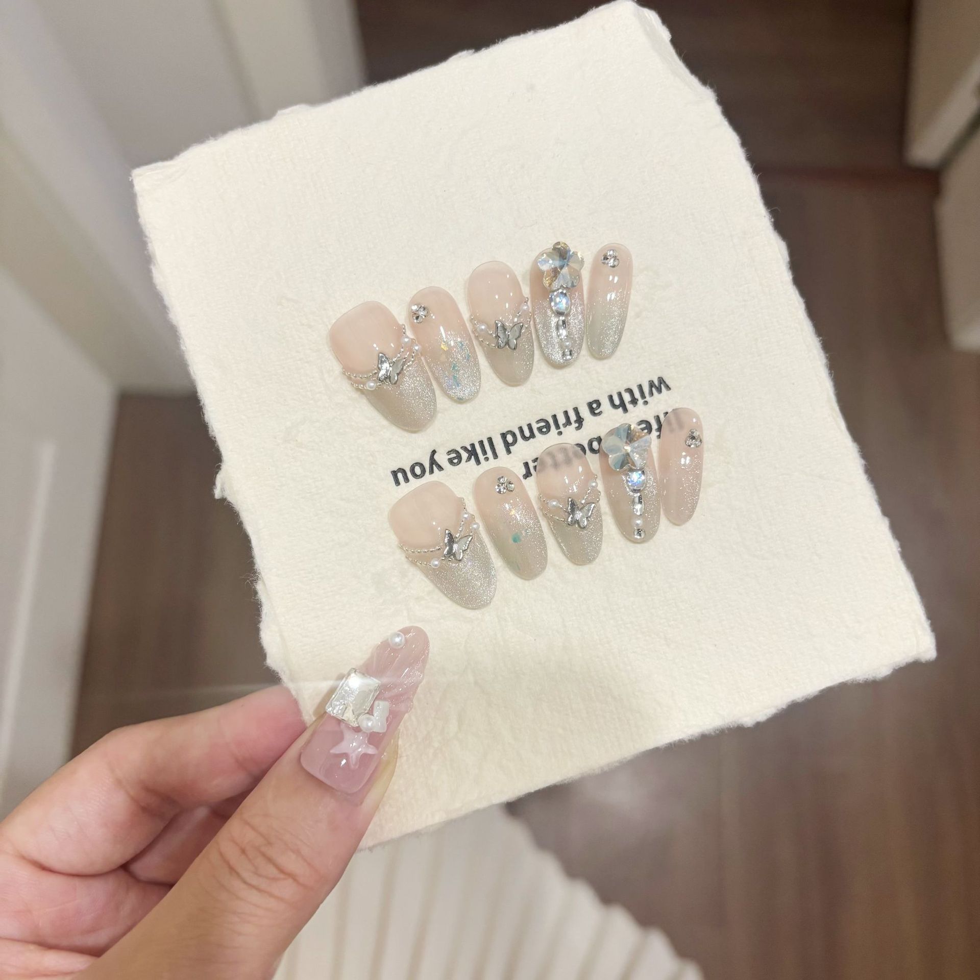 10Pcs Handmade Press on Nails  - Nail Art Design ulasan dan harga