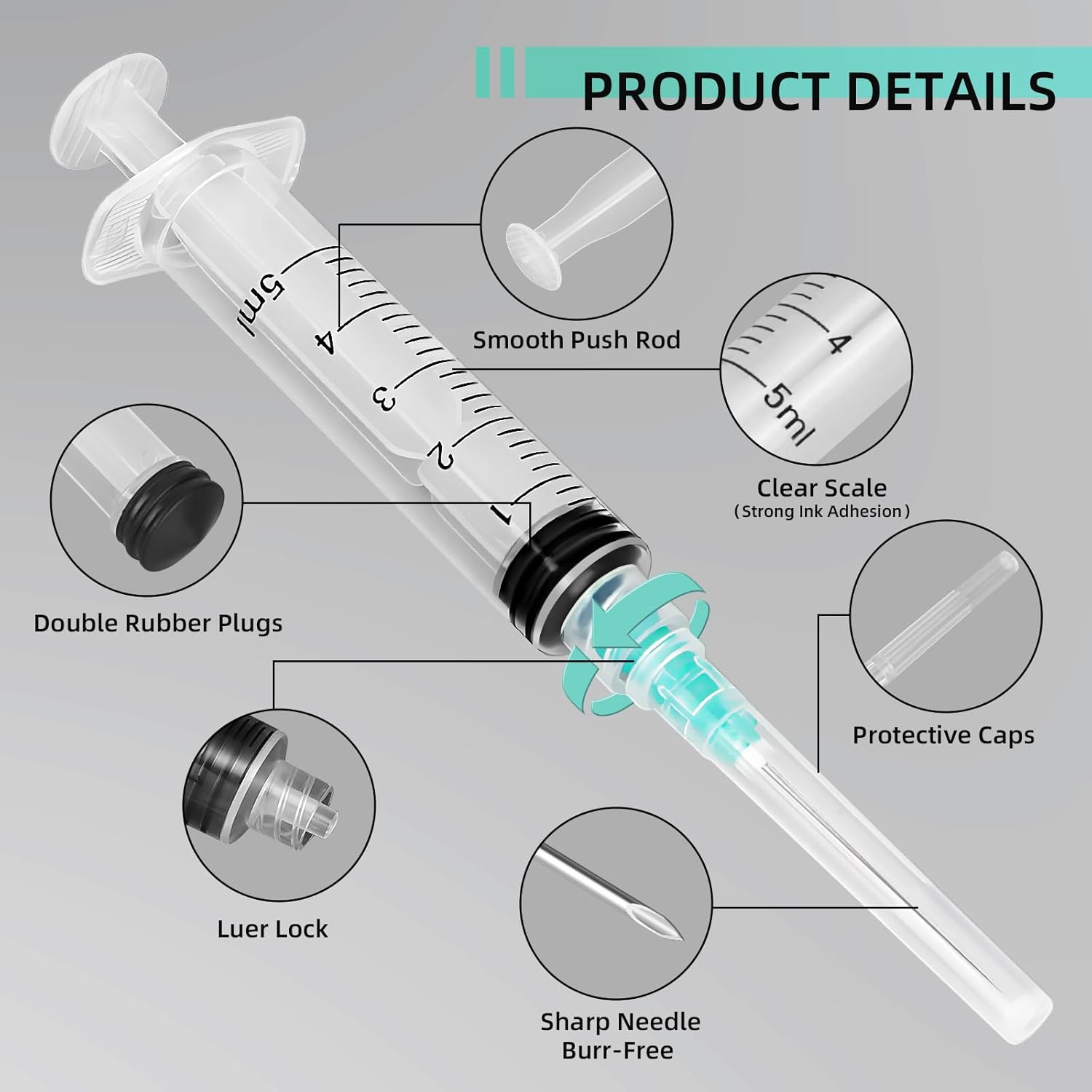 50 Pieces of 5ml Luer-Lock Syr - Nail Art Design ulasan dan harga