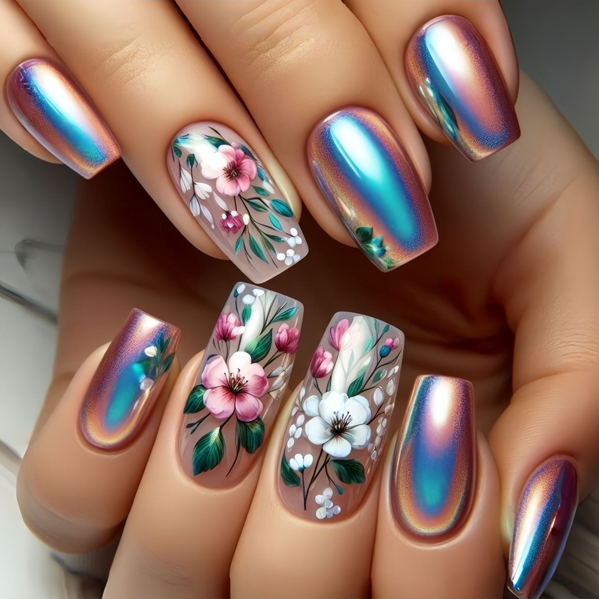 Medium long fake nails for wom - Nail Art Design ulasan dan harga