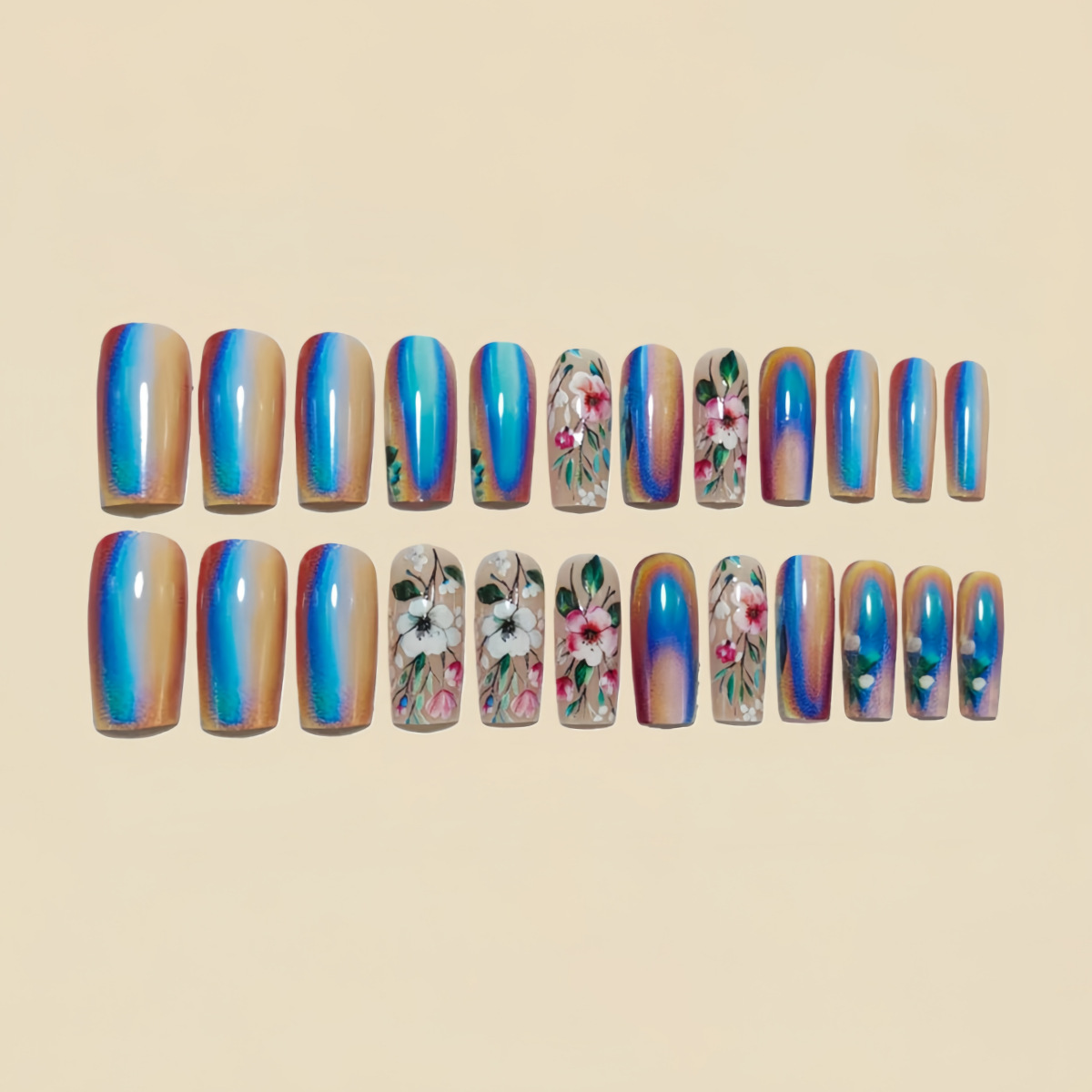 Medium long fake nails for wom - Nail Art Design ulasan dan harga