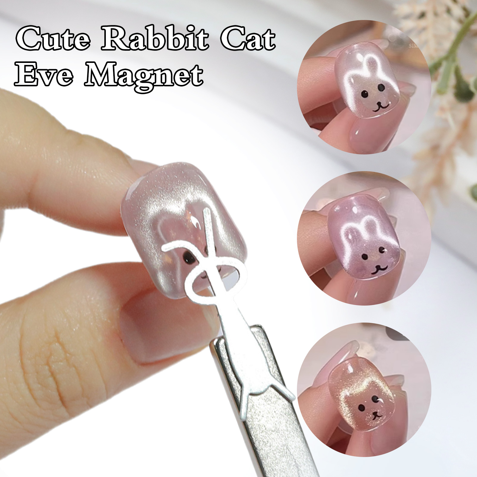 1/2/4pcs Rabbit Bear Heart Sha - Nail Art Full Color ulasan dan harga