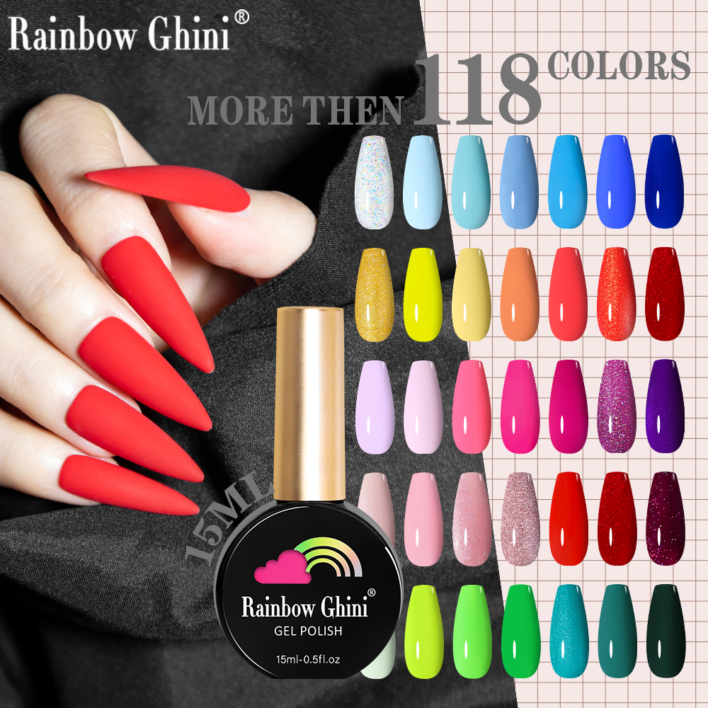 Rainbow Ghini 118 Colors 15ml  - Nail Art Rainbow ulasan dan harga