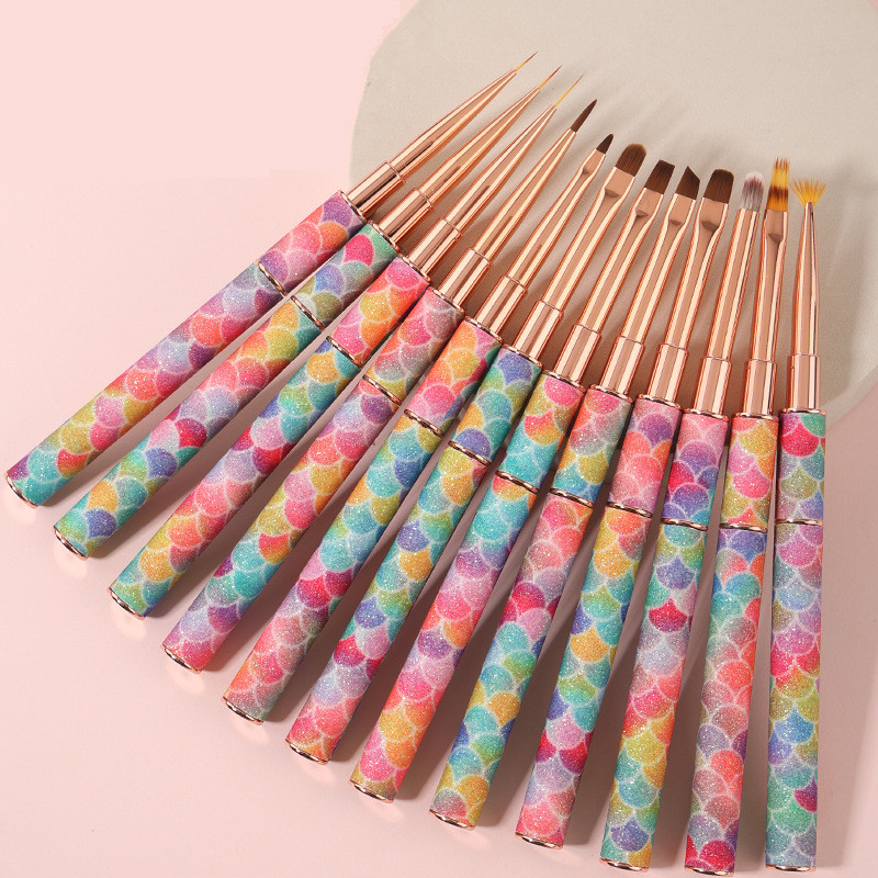 1/12PCS Rainbow Gradient Nail  - Nail Art Rainbow ulasan dan harga