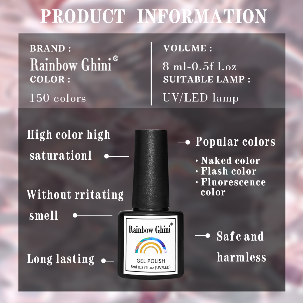 Rainbow Ghini 150 colors 8ml P - Nail Art Rainbow ulasan dan harga